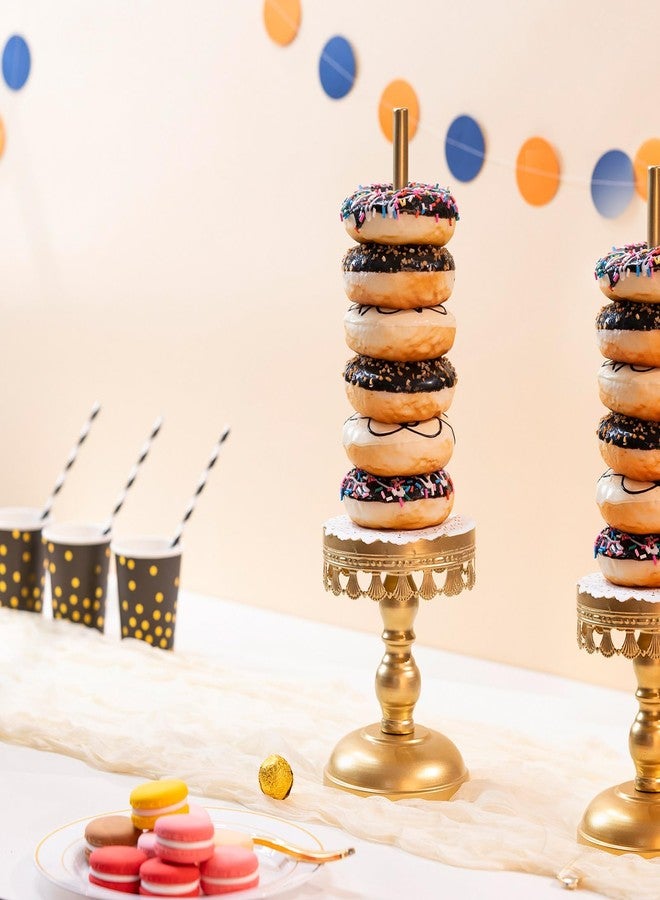 Capesaro Donut Stand Holder,Gold Metal Bagel Stand,Display Stacker Tower for Dessert Table, Doughnut Holder for Birthday, Wedding, Baby Shower, Bridal Shower Party,Pack of 2 - Image 3